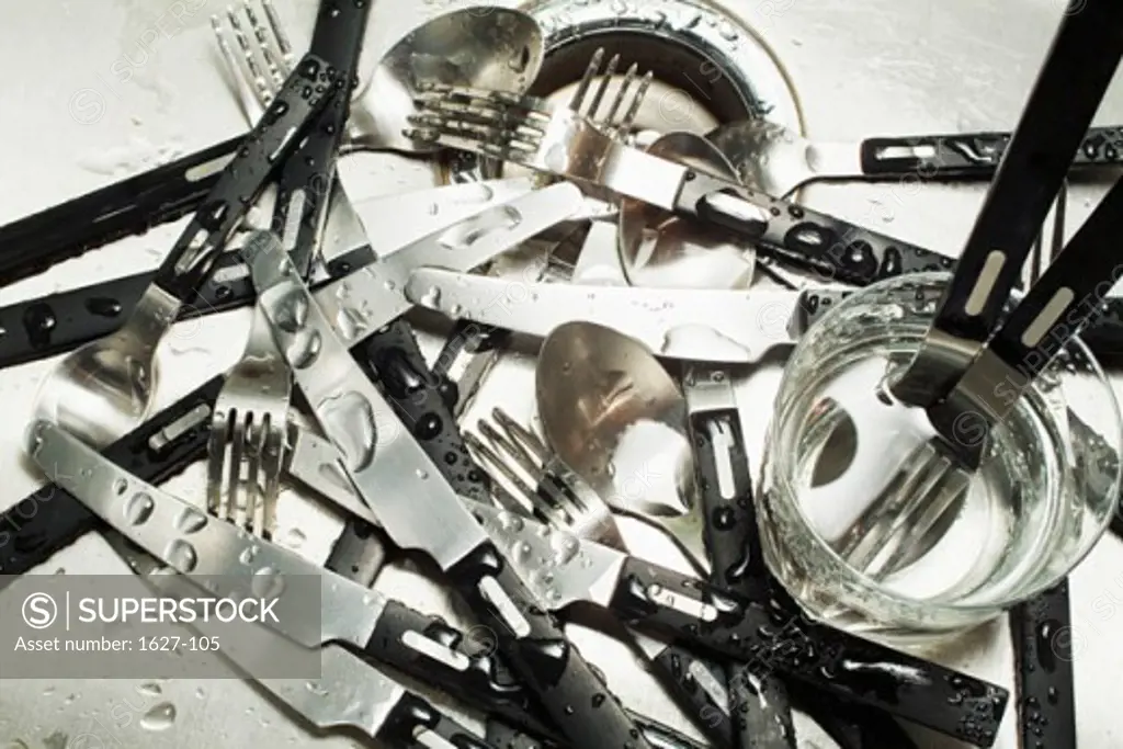Close-up of forks and knives