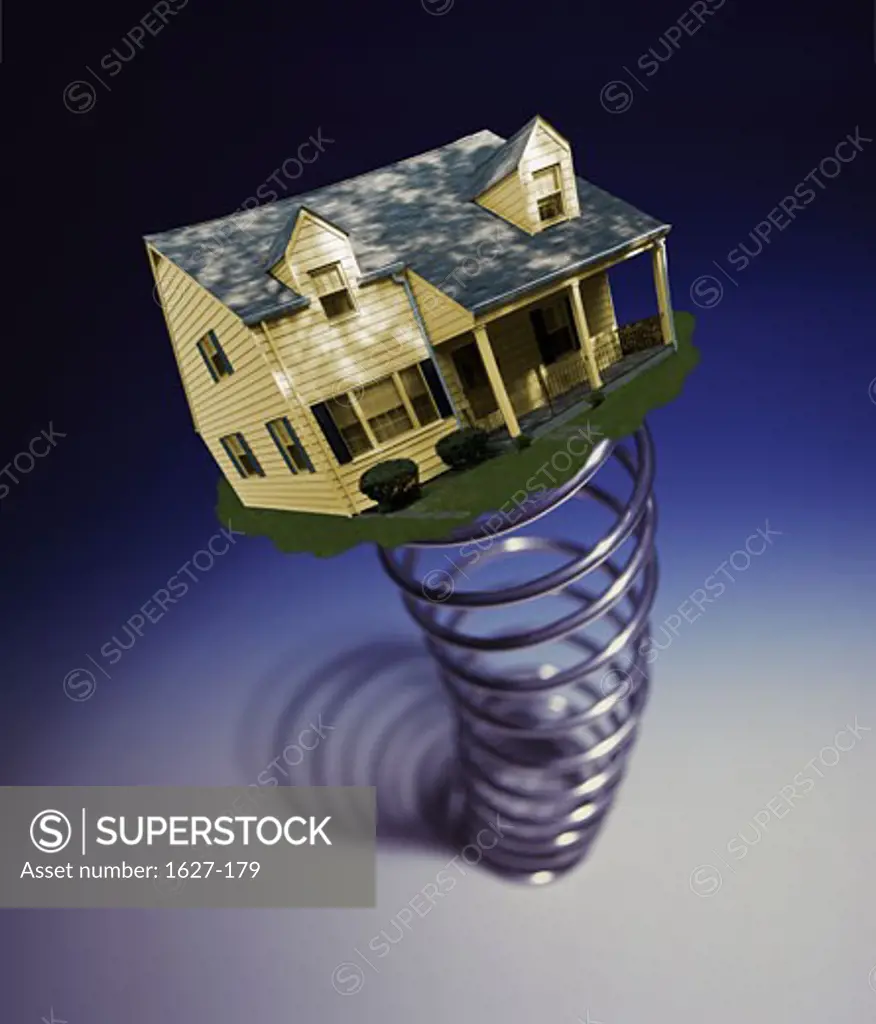 High angle view of a house on a spring