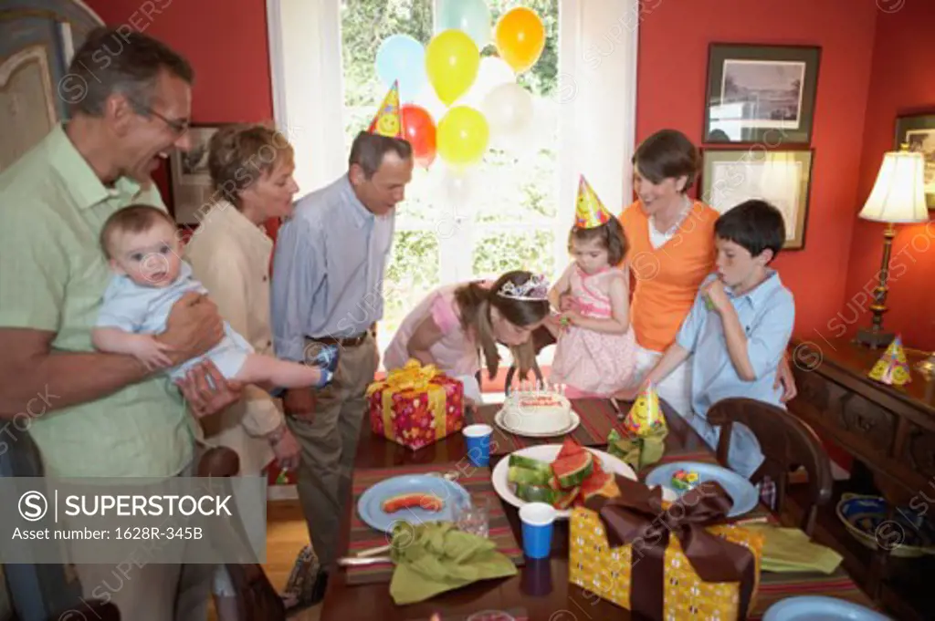 Family at a birthday party