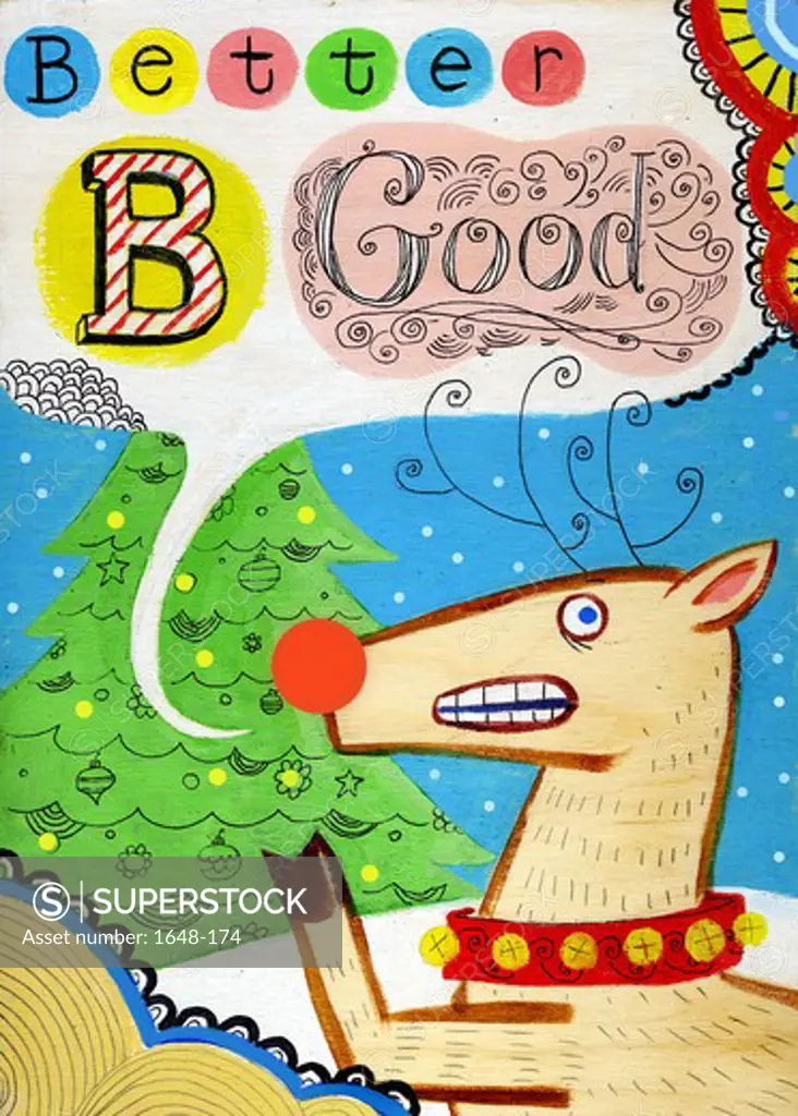 Christmas card with reindeer