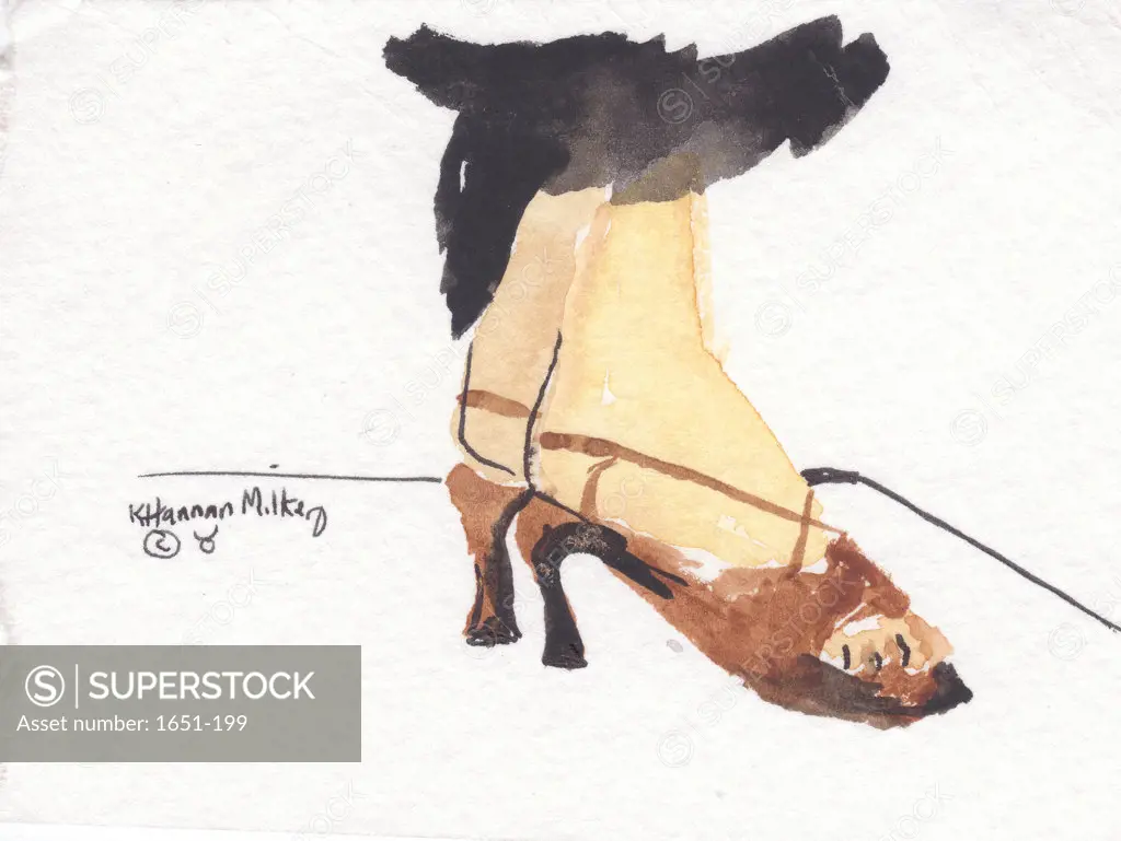 Shoes #7, Kathryn Hannan Milkey (b.1932 American) watercolor