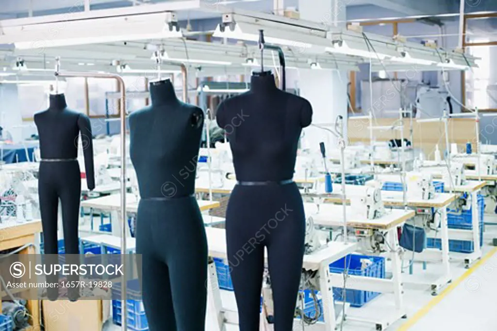 Mannequins in a textile industry