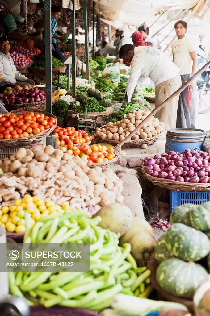 Scene from a vegetable market, Sohna, Gurgaon, Haryana, India