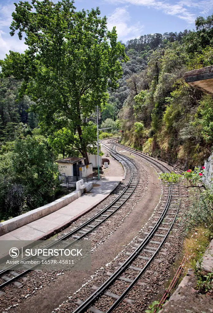 Railroad tracks in the valley, Shimla, Himachal Pradesh, India