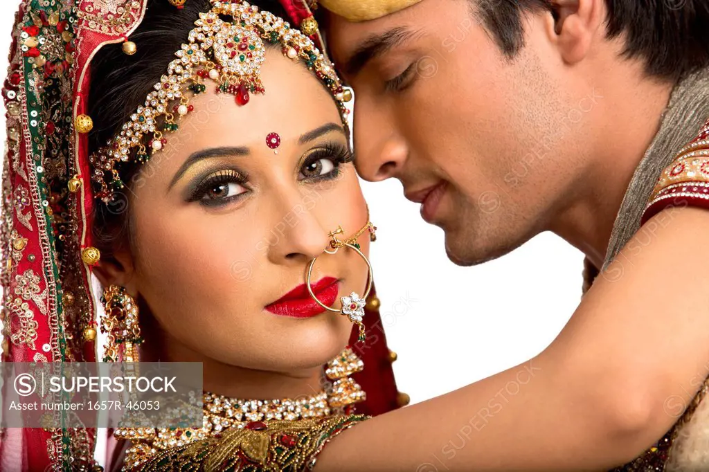 Indian newlywed couple in love