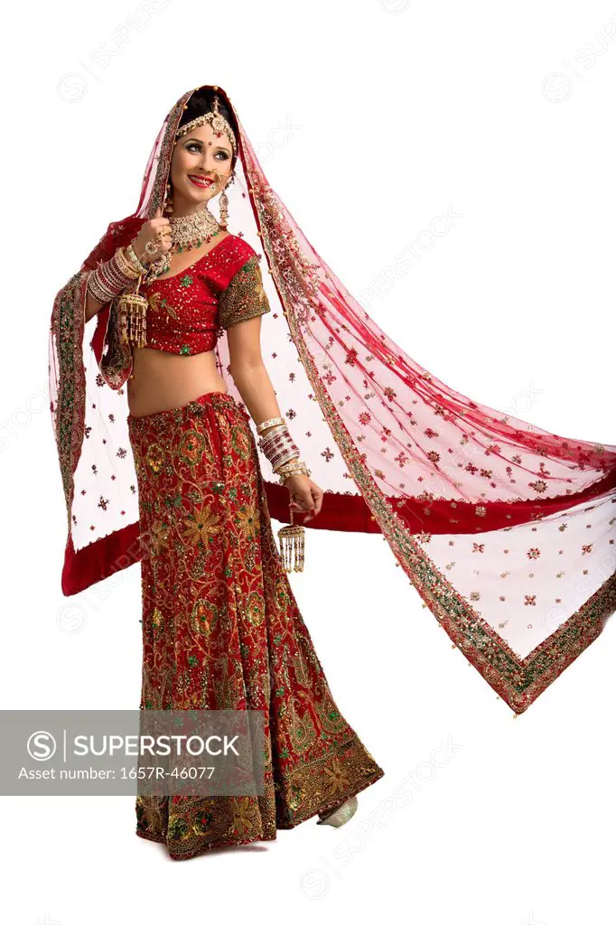 Indian bride in traditional wedding dress