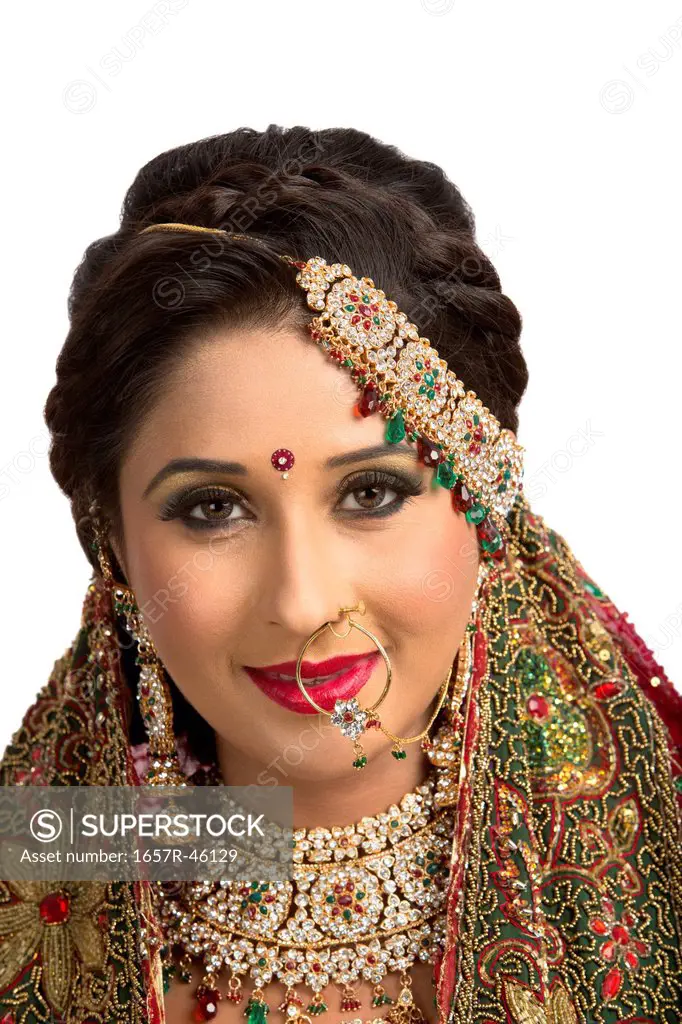 Indian bride in traditional wedding dress