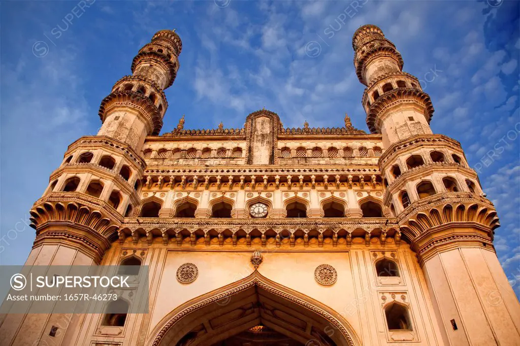 Low angle view of Charminar, Hyderabad, Andhra Pradesh, India