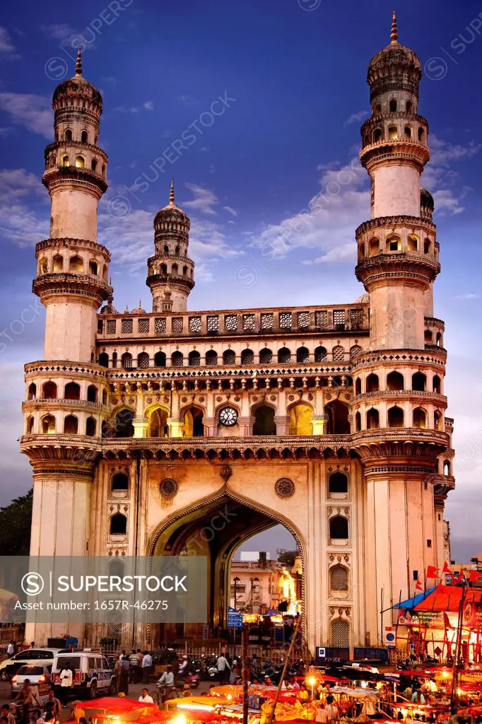 Facade of a Mosque, Charminar, Hyderabad, Andhra Pradesh, India