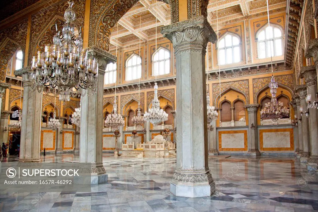Interior of a Palace, Chowmahalla Palace, Hyderabad, Andhra Pradesh, India