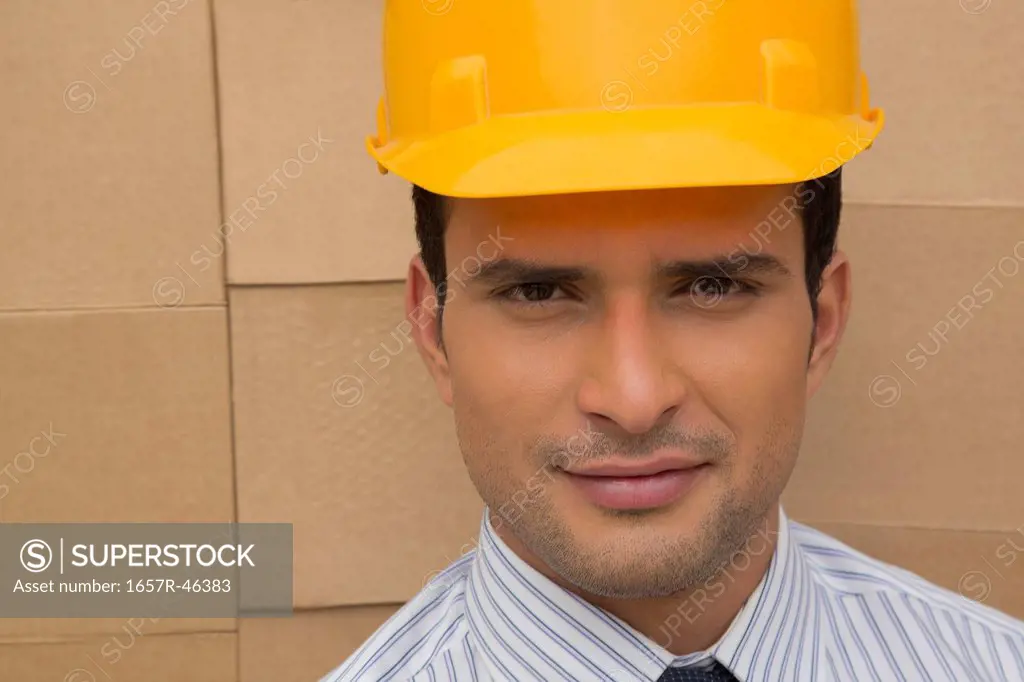 Portrait of a warehouse worker smiling