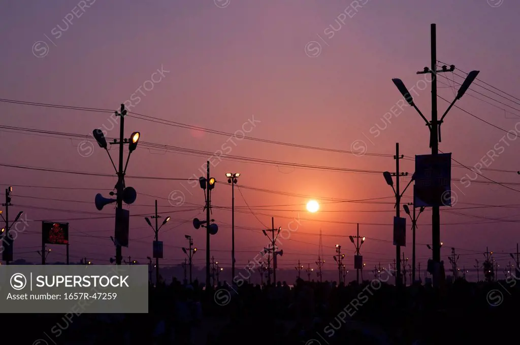 Sunset at Maha Kumbh, Allahabad, Uttar Pradesh, India