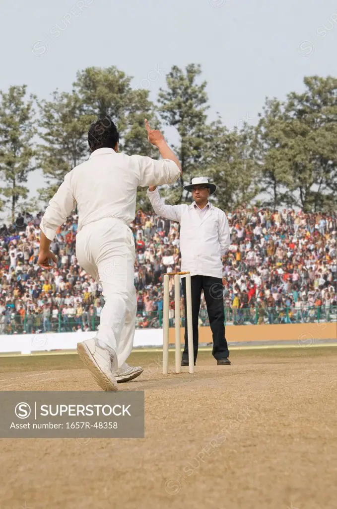 Cricket bowler appealing for a wicket