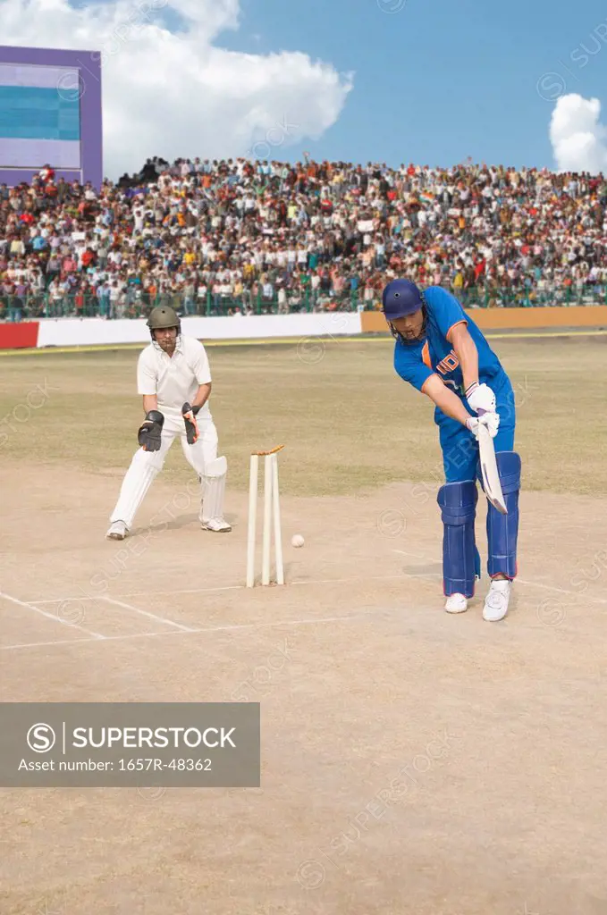 Cricket batsman at crease