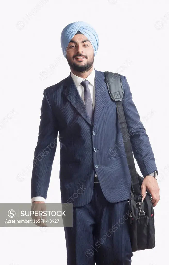 Businessman carrying a shoulder bag