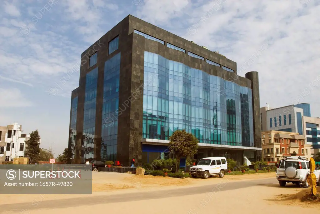 Low angle view of an office building, Gurgaon, Haryana, India