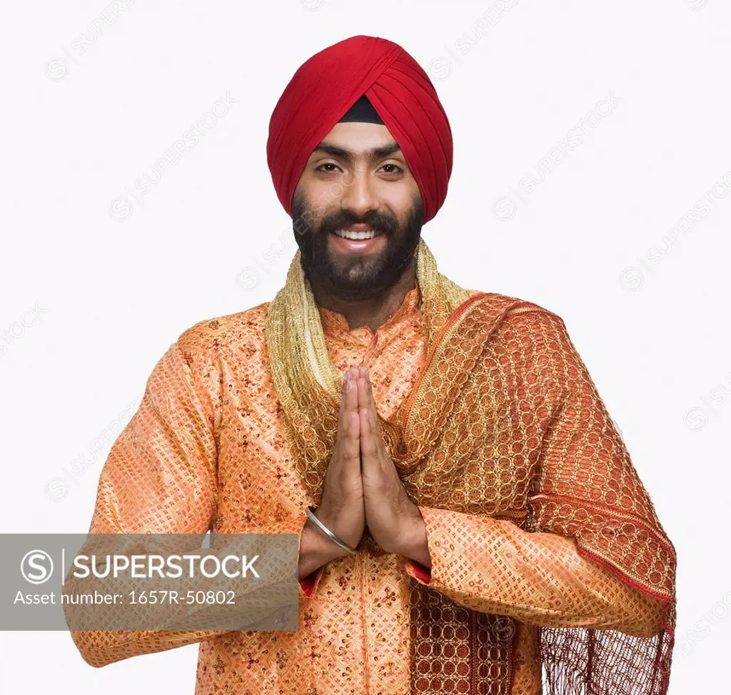 Sikh man greeting with smile
