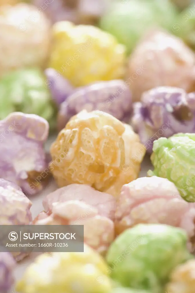 Close-up of colorful caramel corn