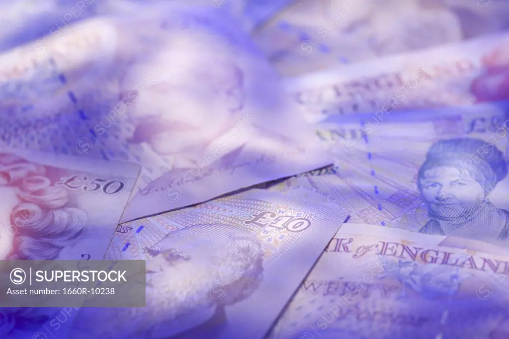 Close-up of British pounds