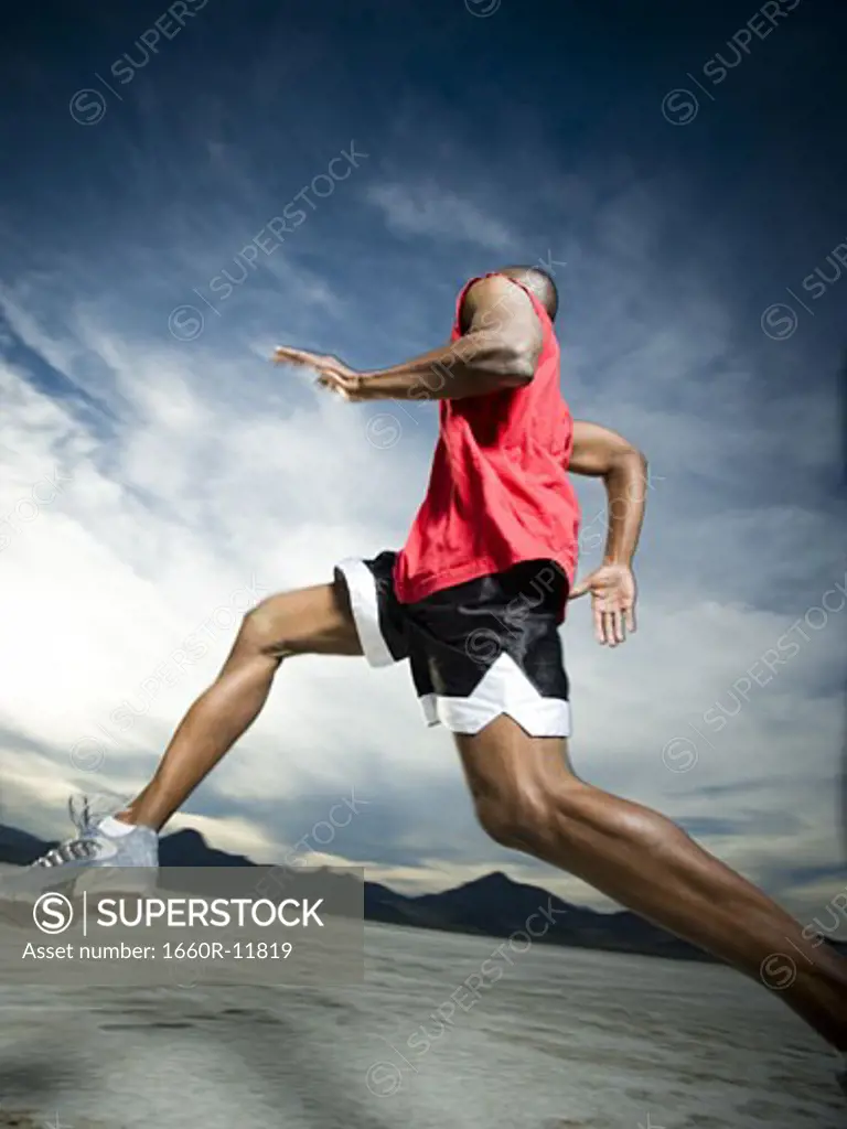 Man Jogging on the Salt Flats