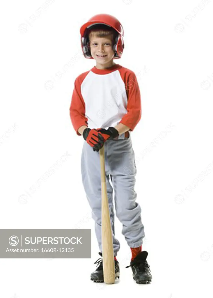 Portrait of a baseball player holding a baseball bat