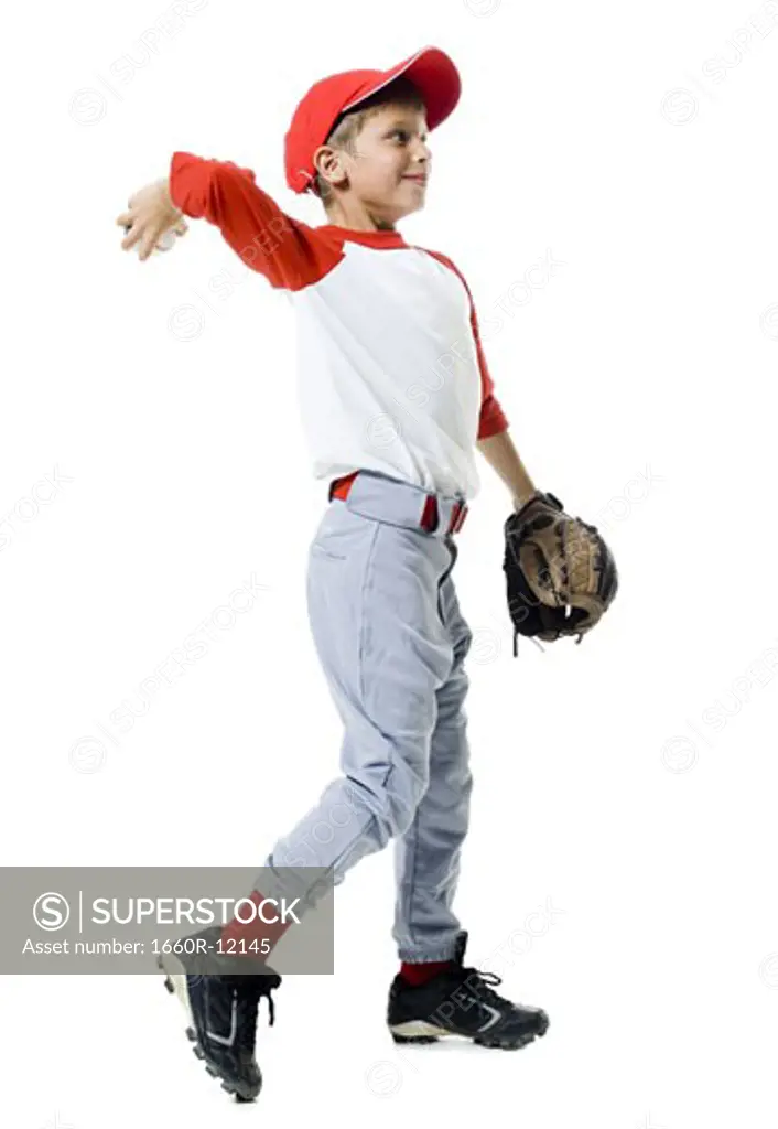 Baseball player throwing a baseball