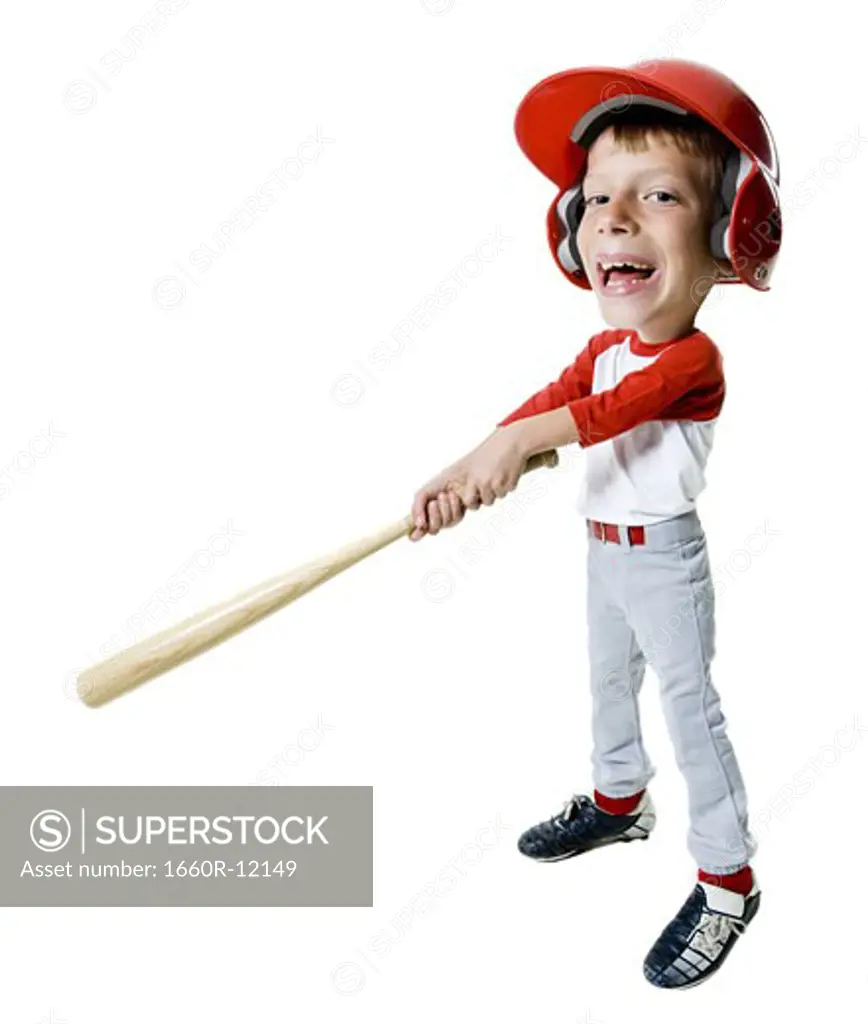 Portrait of a baseball player holding a baseball bat