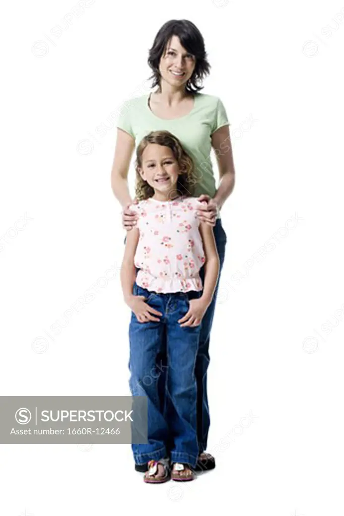 Portrait of a girl standing with her mother