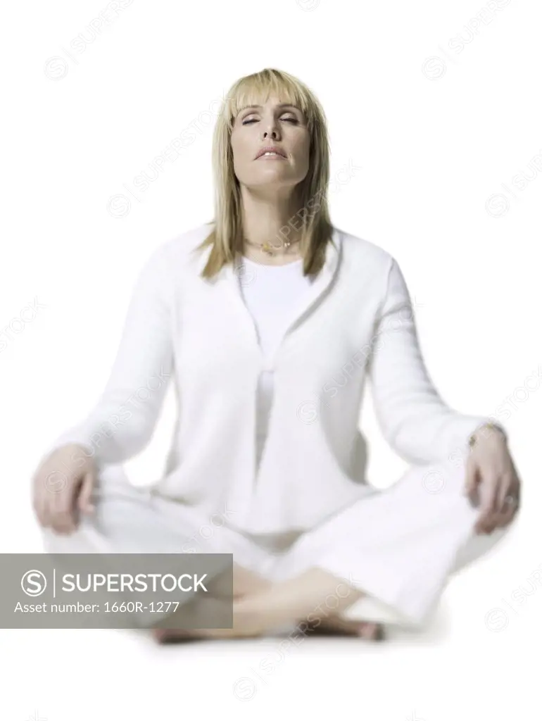 Adult woman meditating