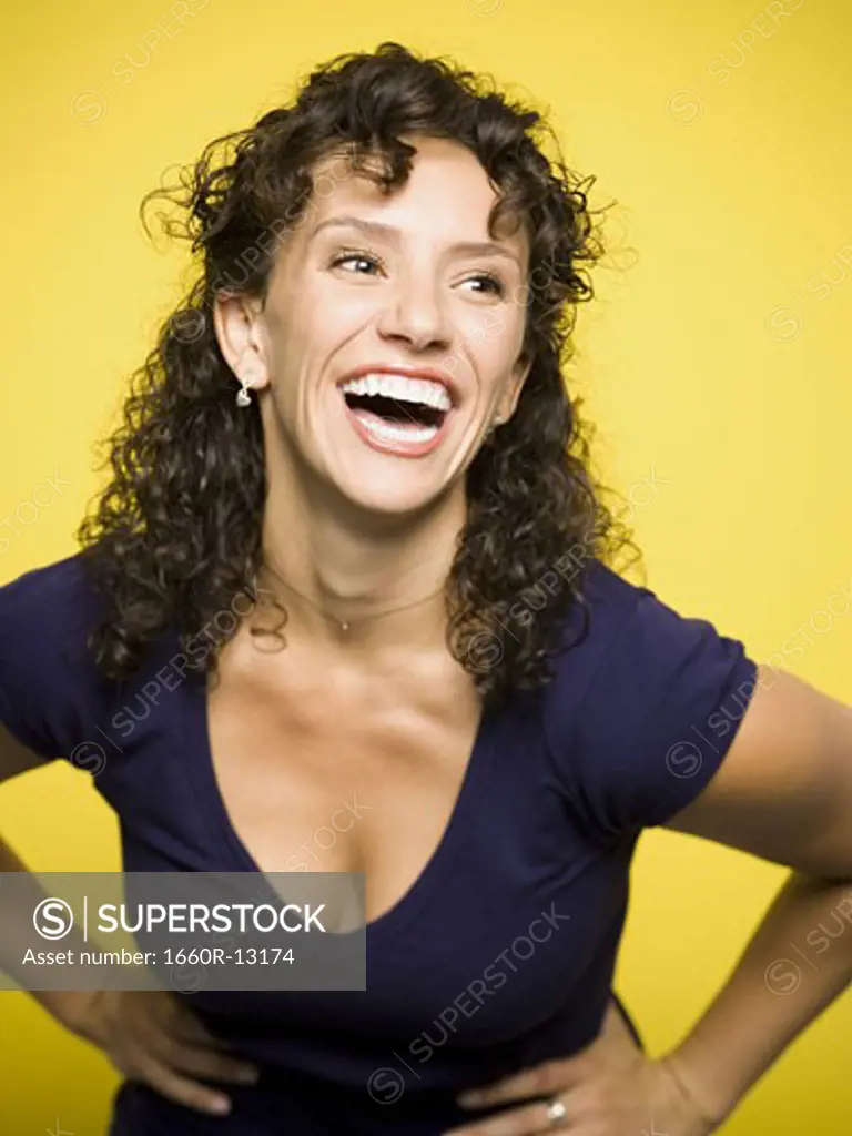A young woman laughing