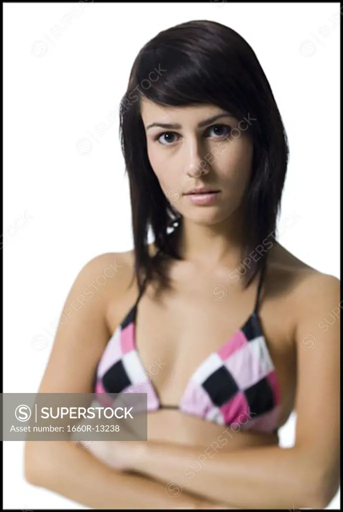 Portrait of a young woman in a swimsuit