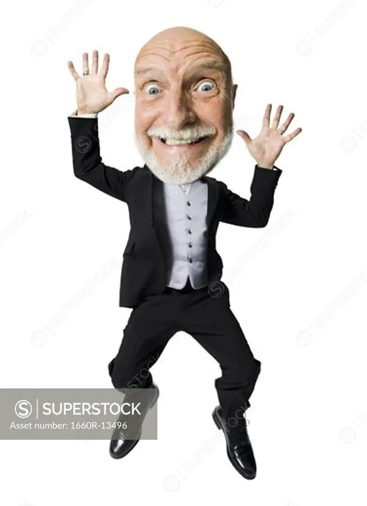 Portrait of a senior man shouting