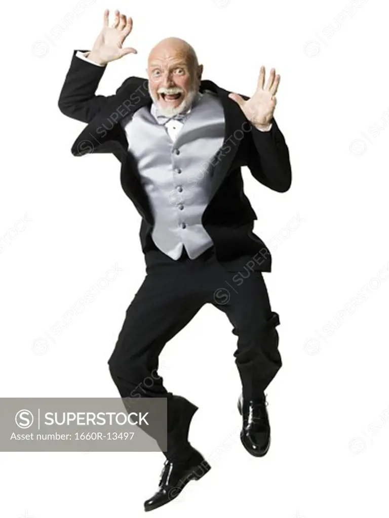 Portrait of a senior man shouting