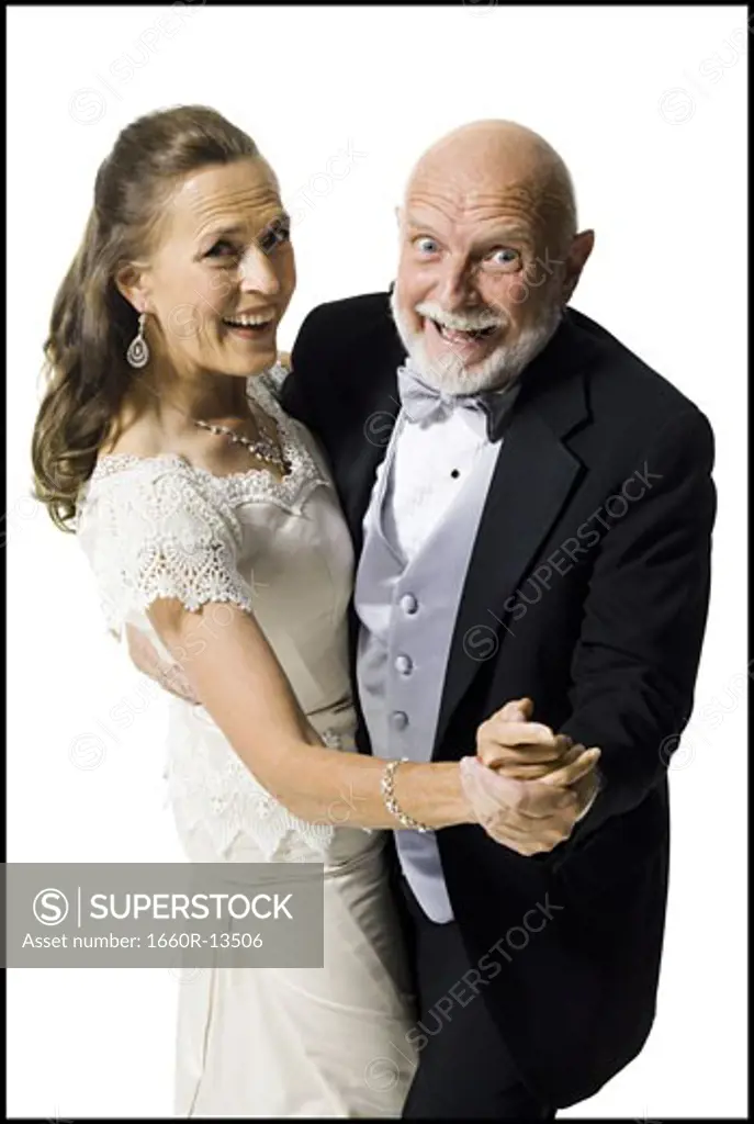 Close-up of a senior couple dancing
