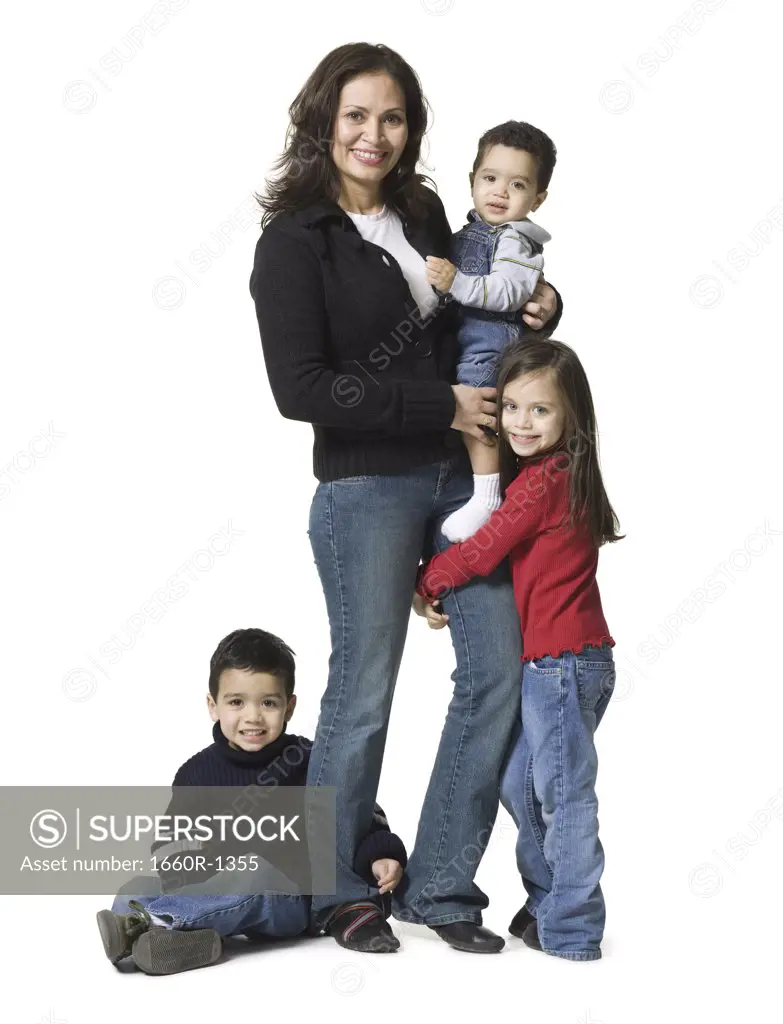 Portrait of a mother and her three children