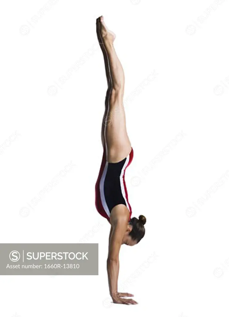 Female gymnast doing floor exercises