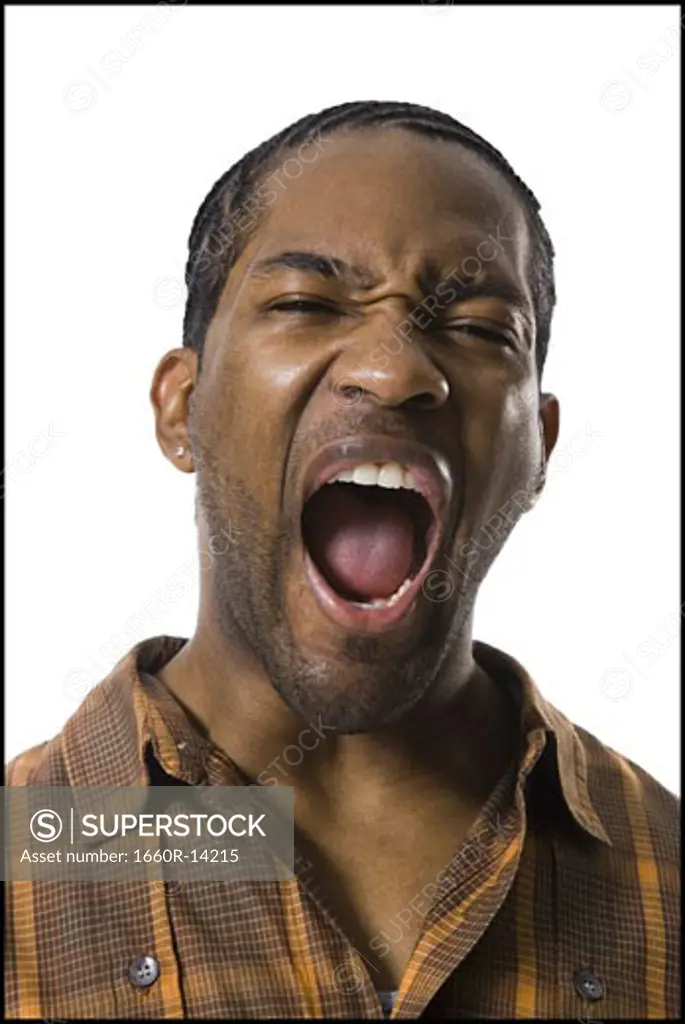 African American man yelling