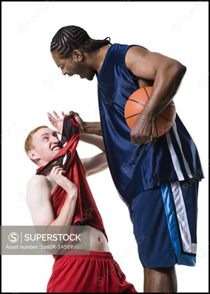 Confrontation between two basketball players