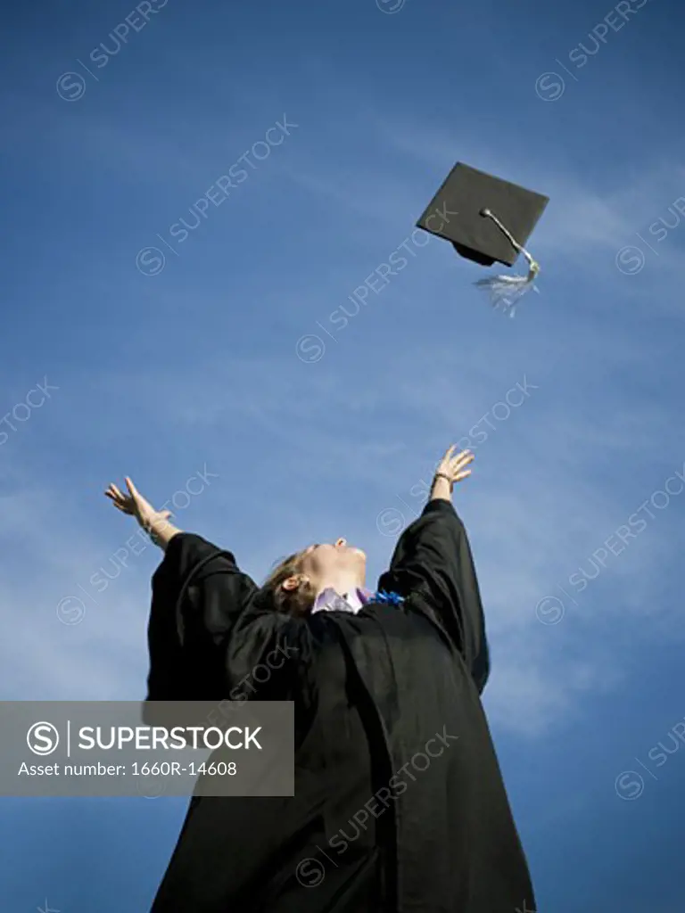 Female student celebrating graduation