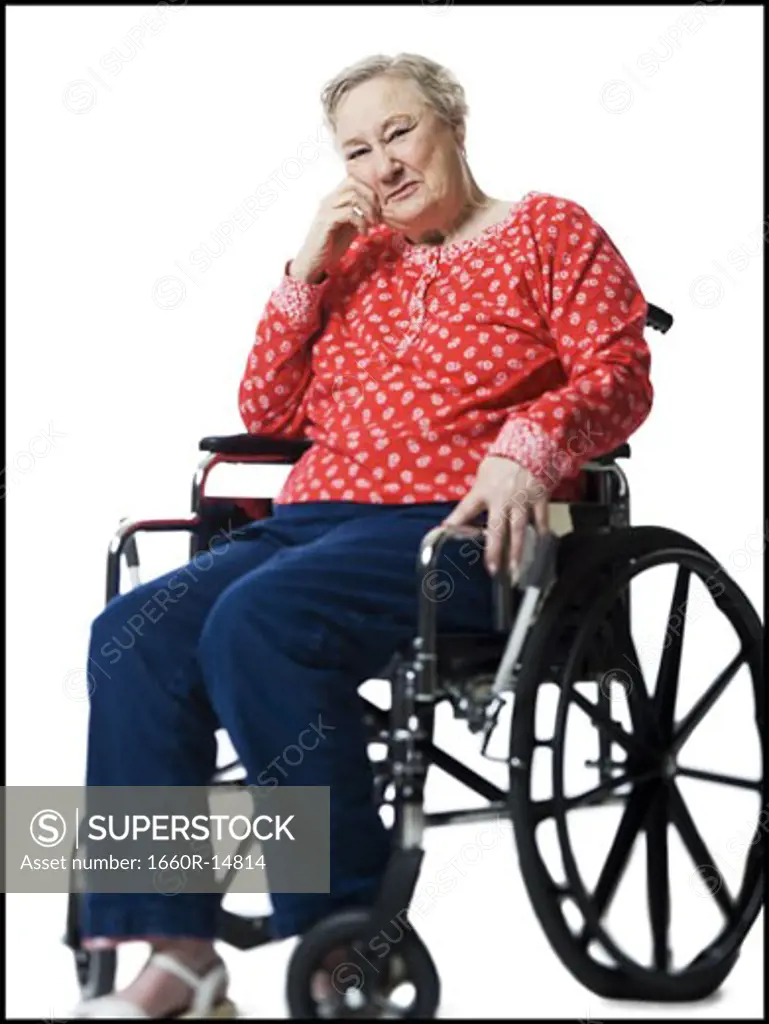 Elderly woman in a wheelchair