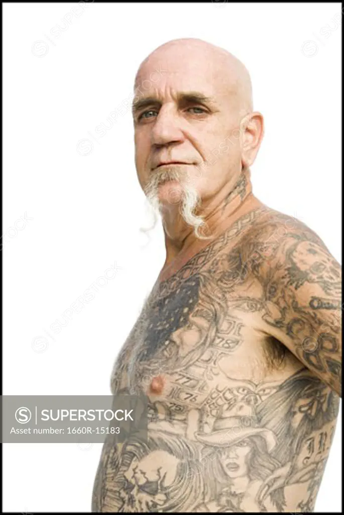 Heavily tattooed man