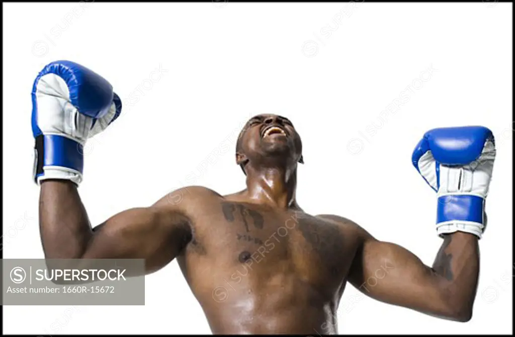 Boxer celebrating victory