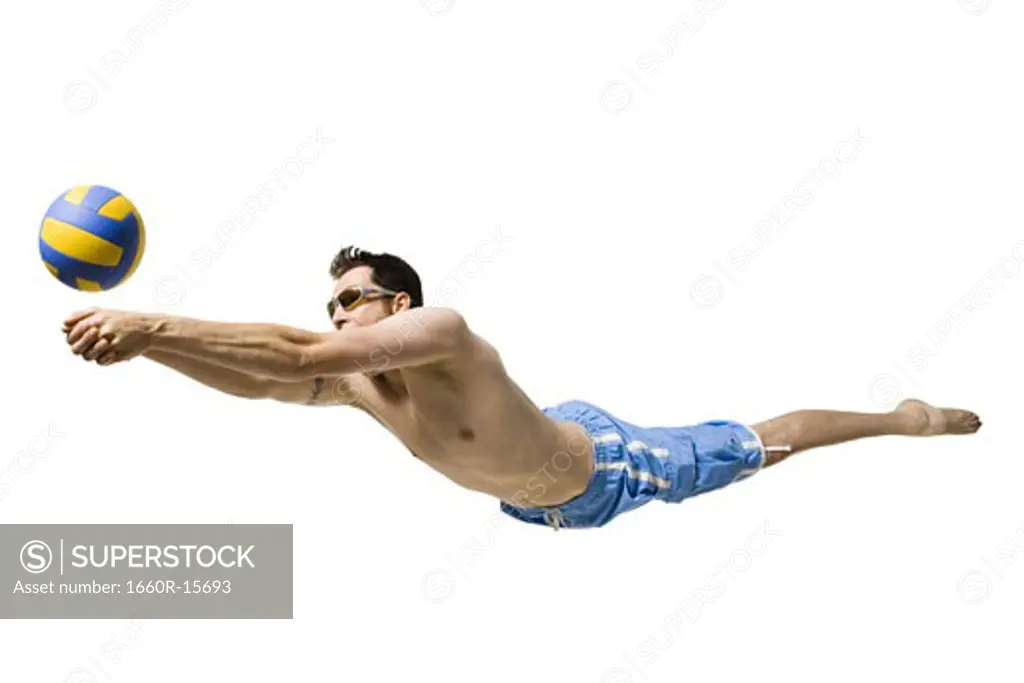 Diving volleyball player