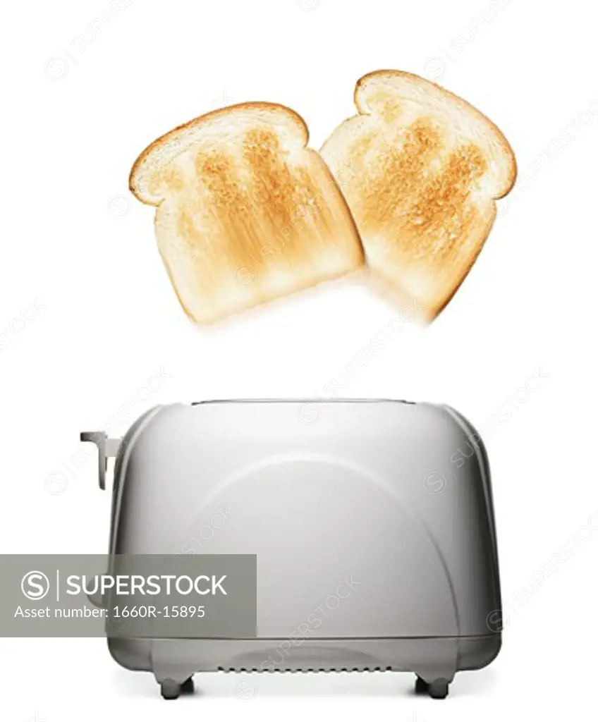 Toast slices in a toaster