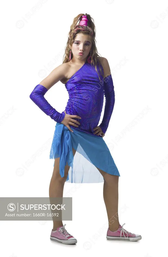 Girl in costume posing