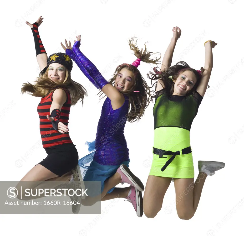 Girls in costume dancing