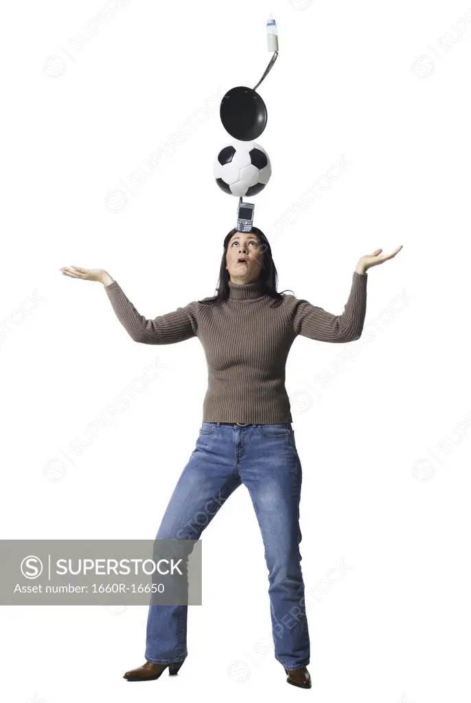 Woman balancing items on her head
