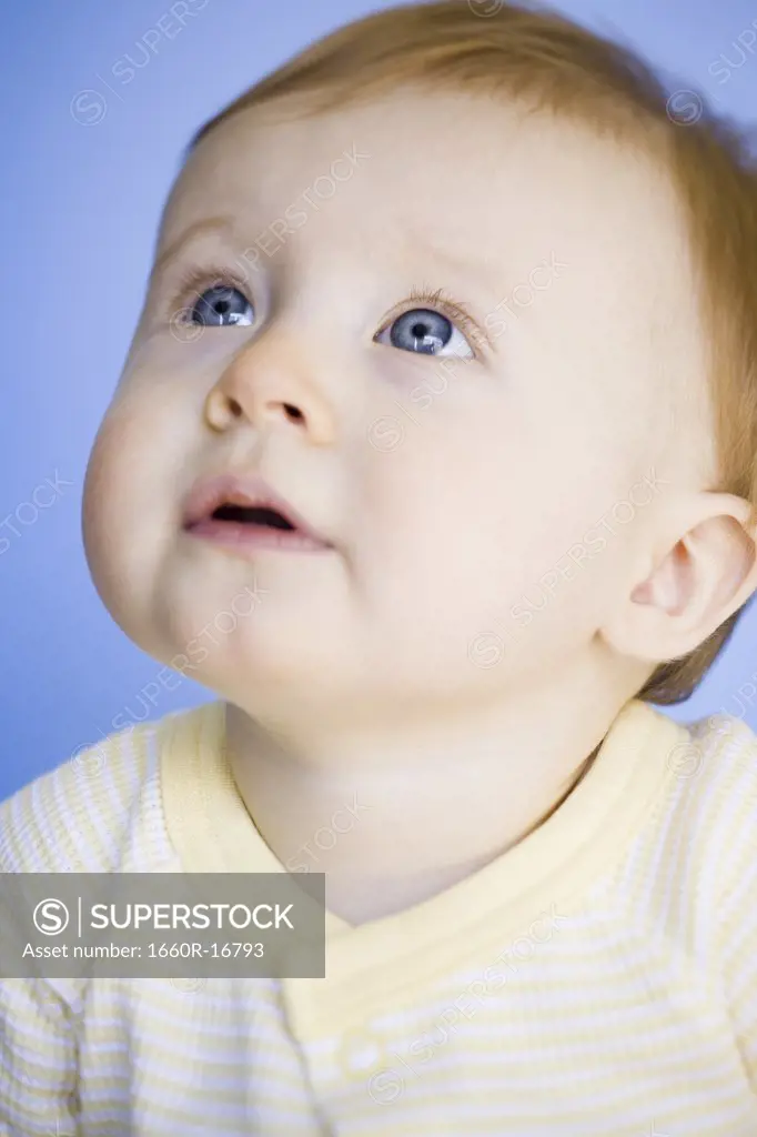 Portrait of a baby looking up