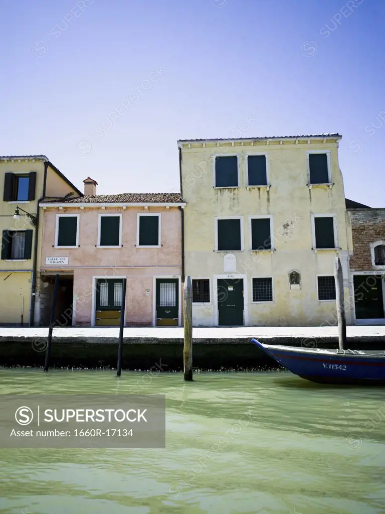 Buildings on Burano Island in Venice Italy