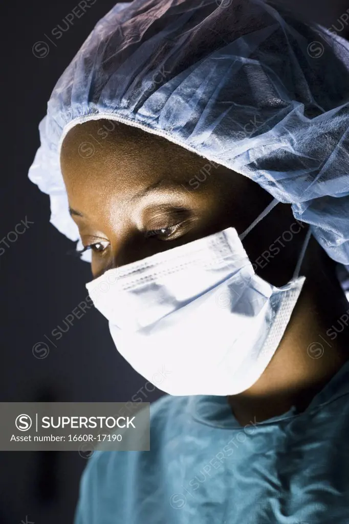 Female surgeon in scrubs